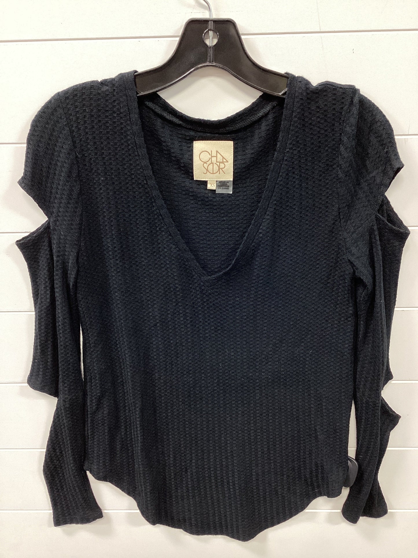 Top Ls By Chaser In Black, Size:Xs