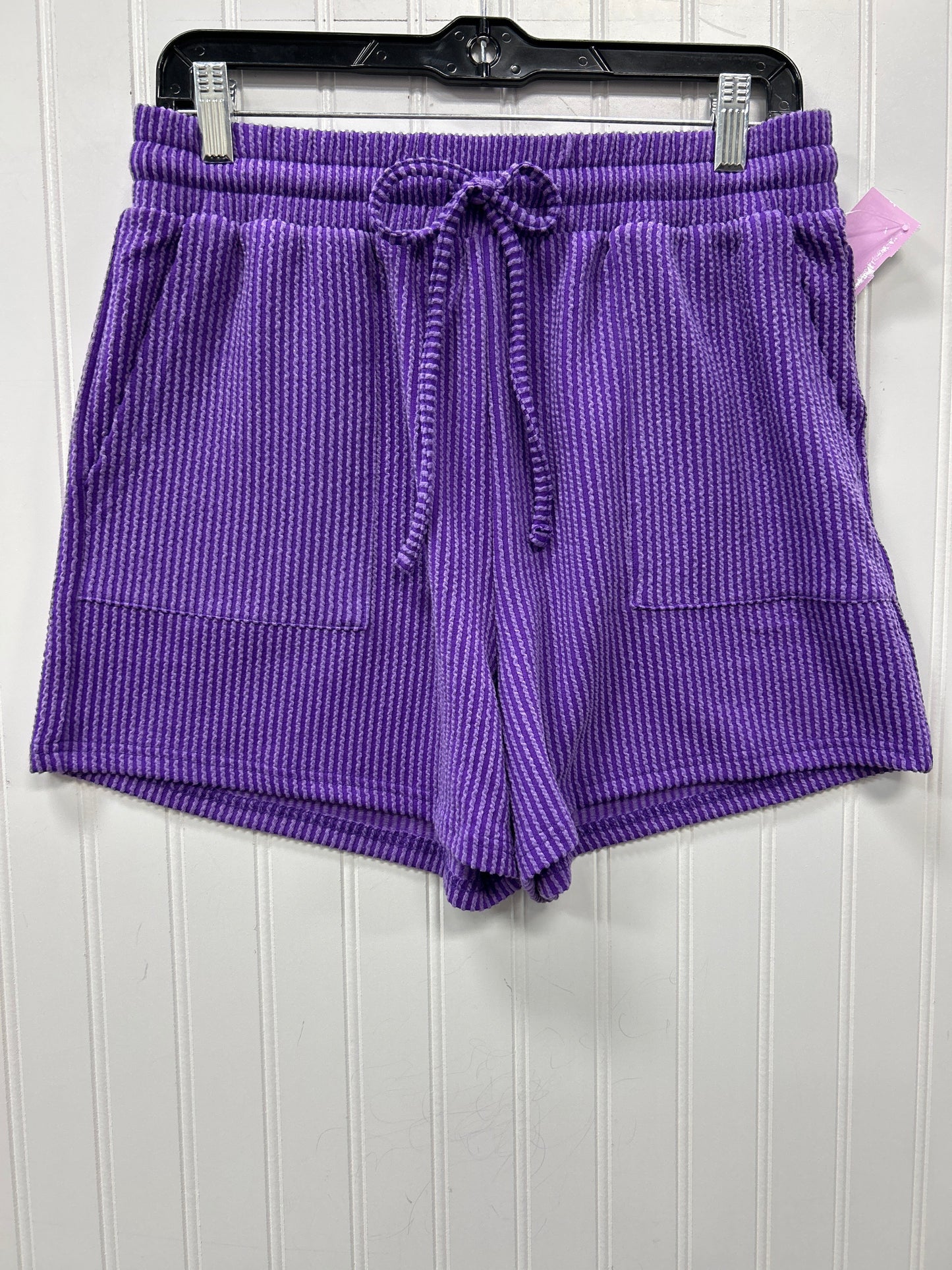 Shorts Set By Zenana In Purple, Size:L
