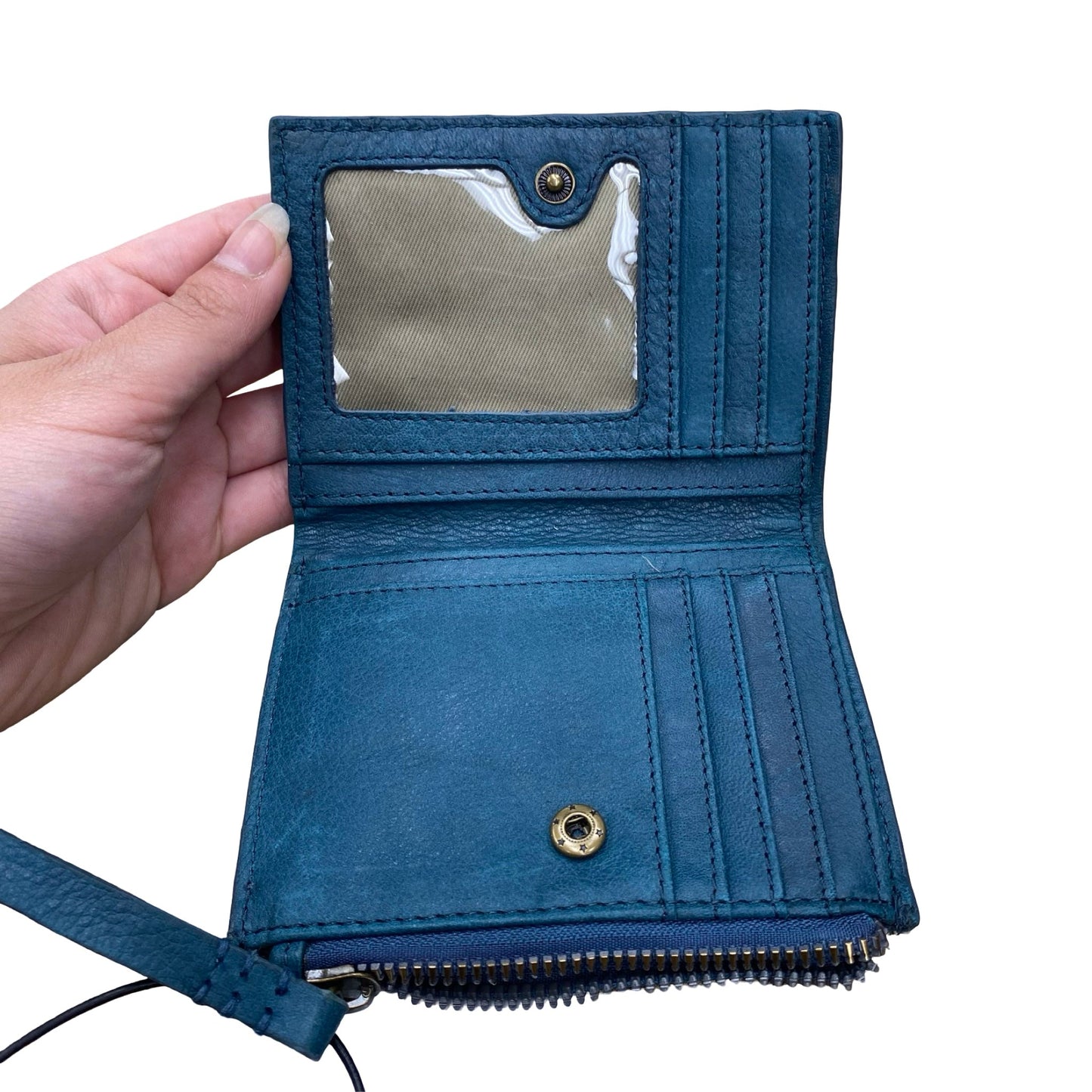 Wallet Leather By American Leather In Teal, Size:Small