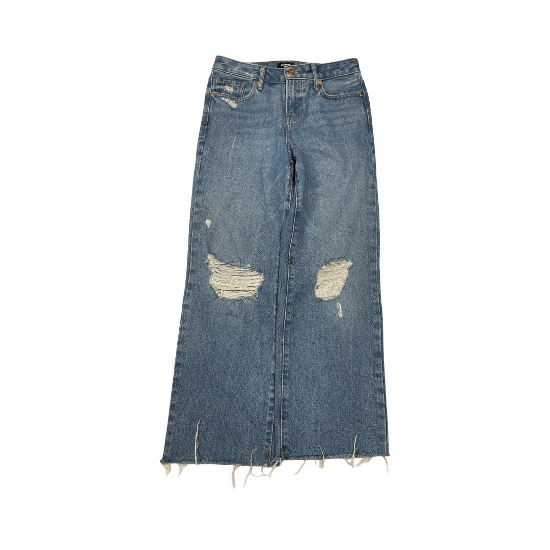 Jeans Wide Leg By Express In Blue Denim, Size:0