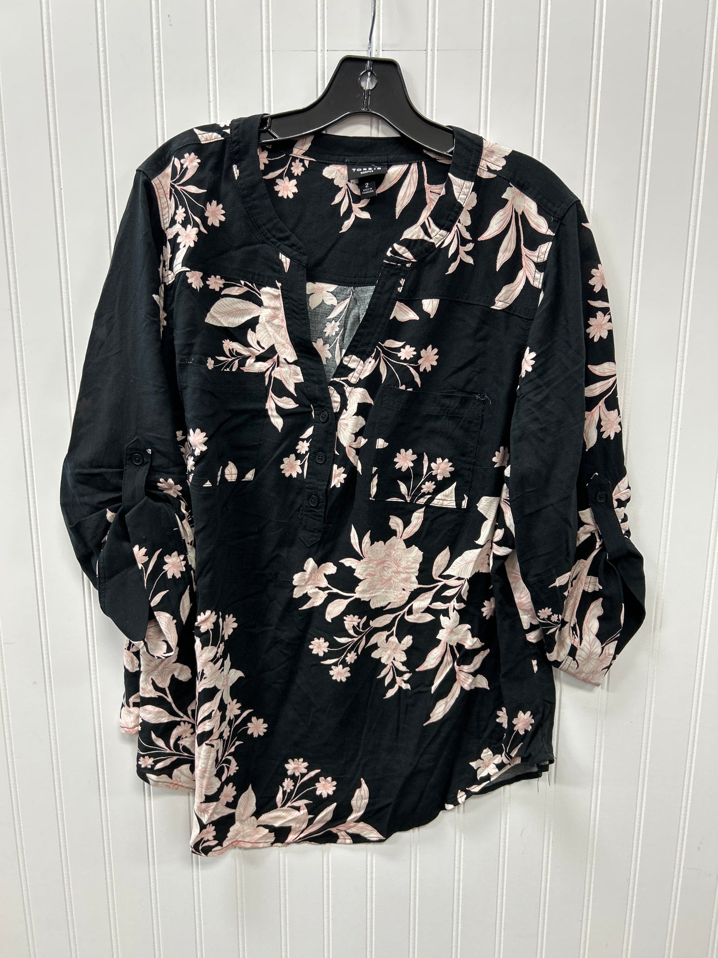 Blouse Ls By Torrid In Black, Size:2X
