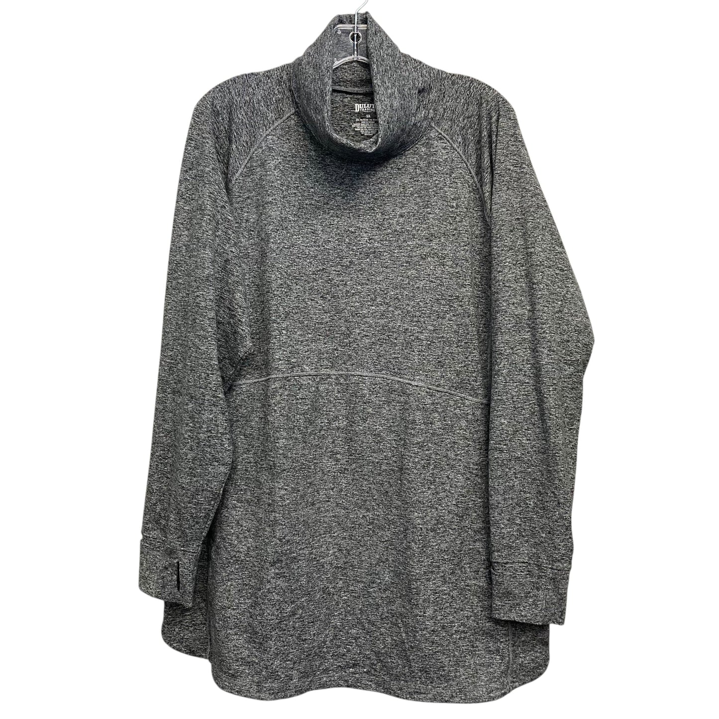 Athletic Top Ls Collar By Duluth Trading In Black & White& Grey, Size:1X