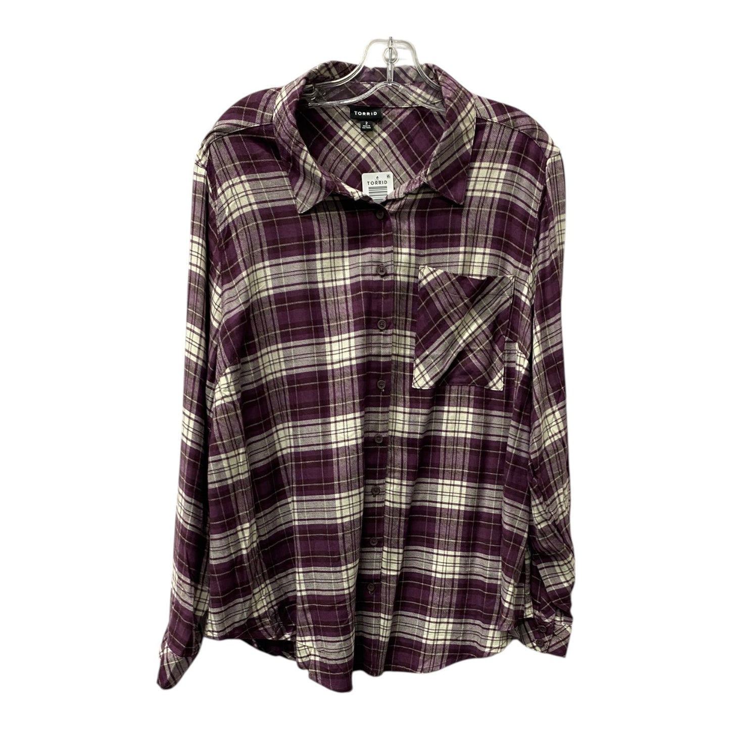 Blouse Ls By Torrid In Purple, Size:2X