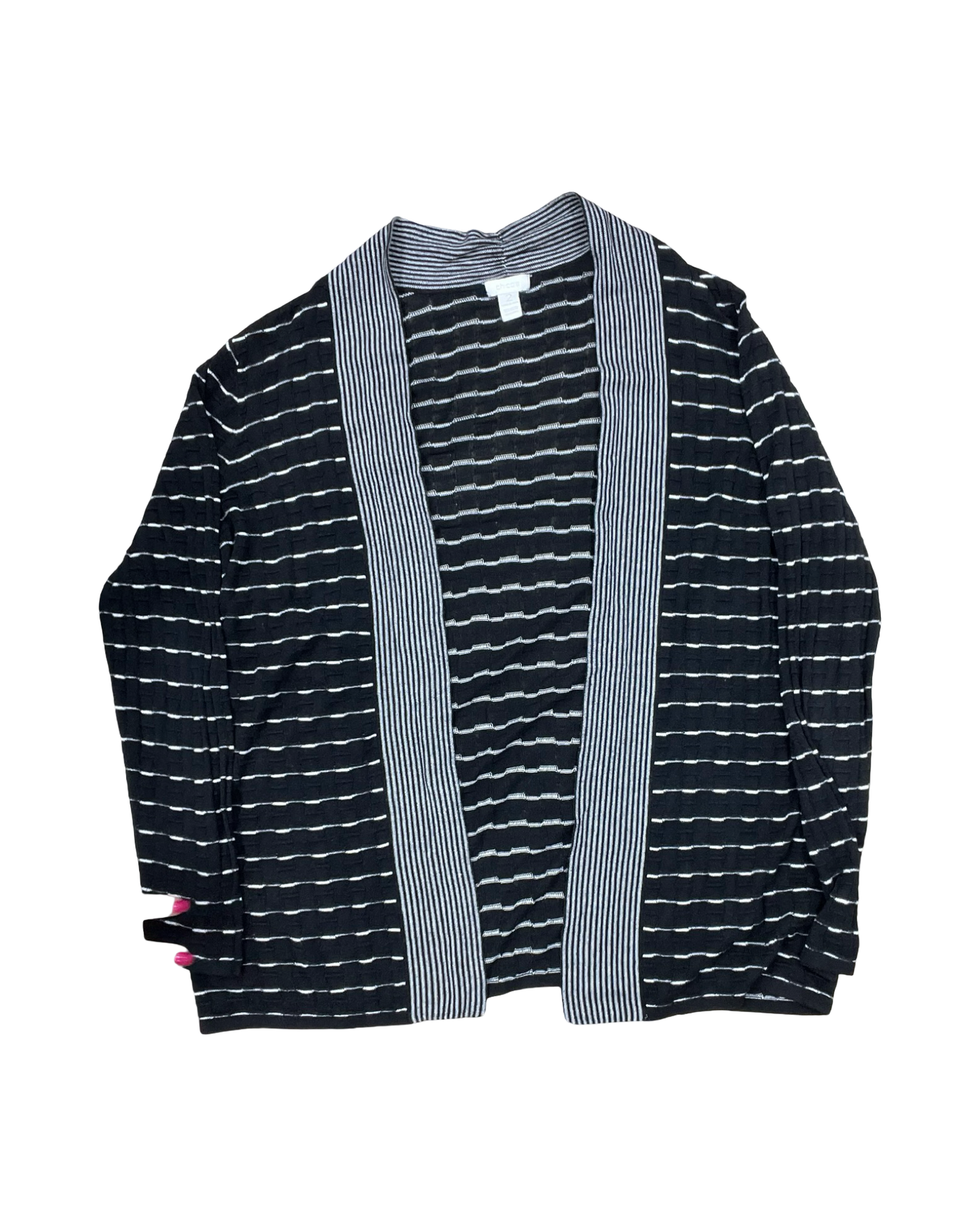 Cardigan By Chicos In Black & White, Size:L