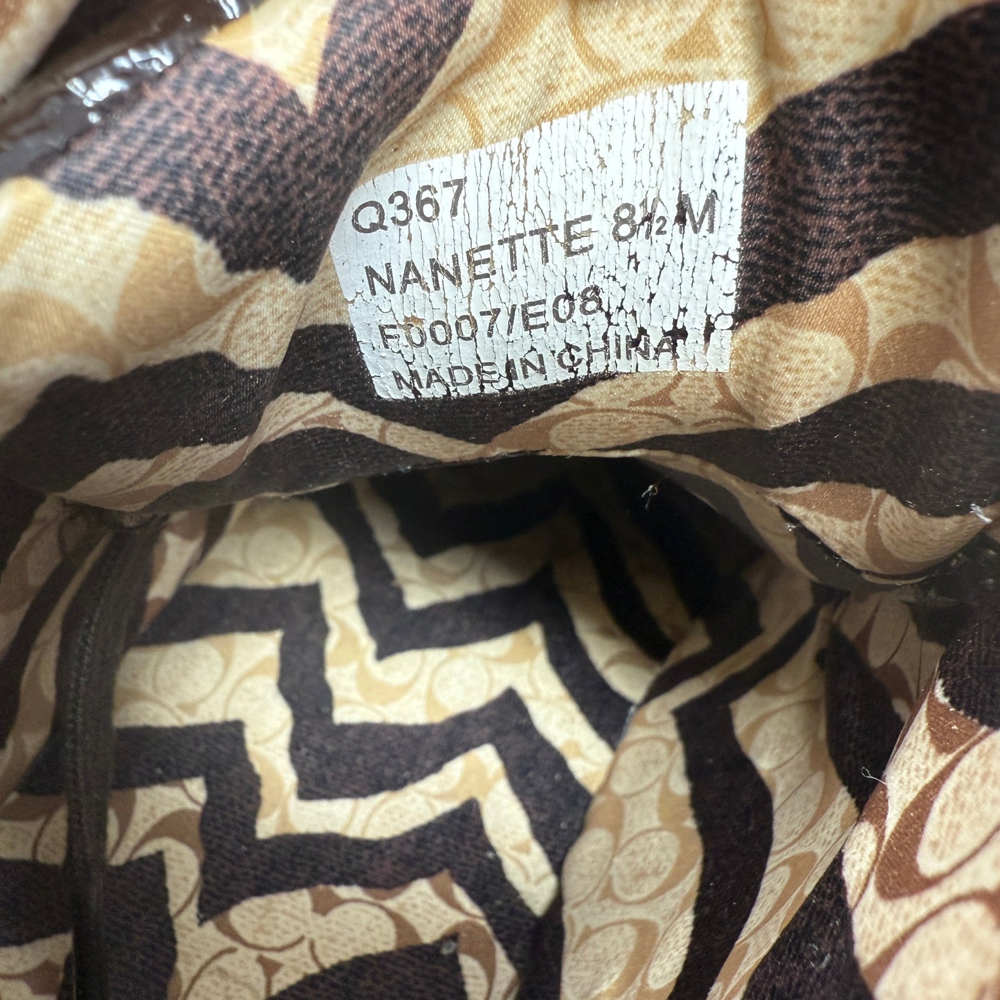 Nanette Patent Leather High Top Sneakers In Chocolate Designer By Coach In Brown, Size: 8.5