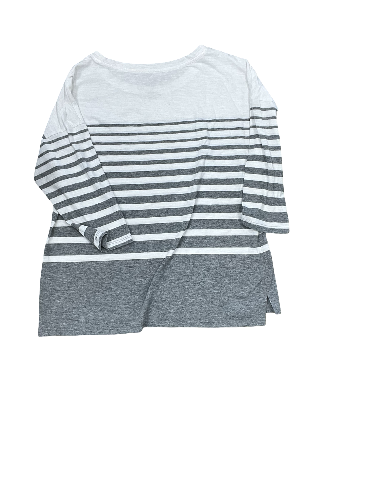 Top 3/4 Sleeve By Sonoma In Grey & White, Size:L