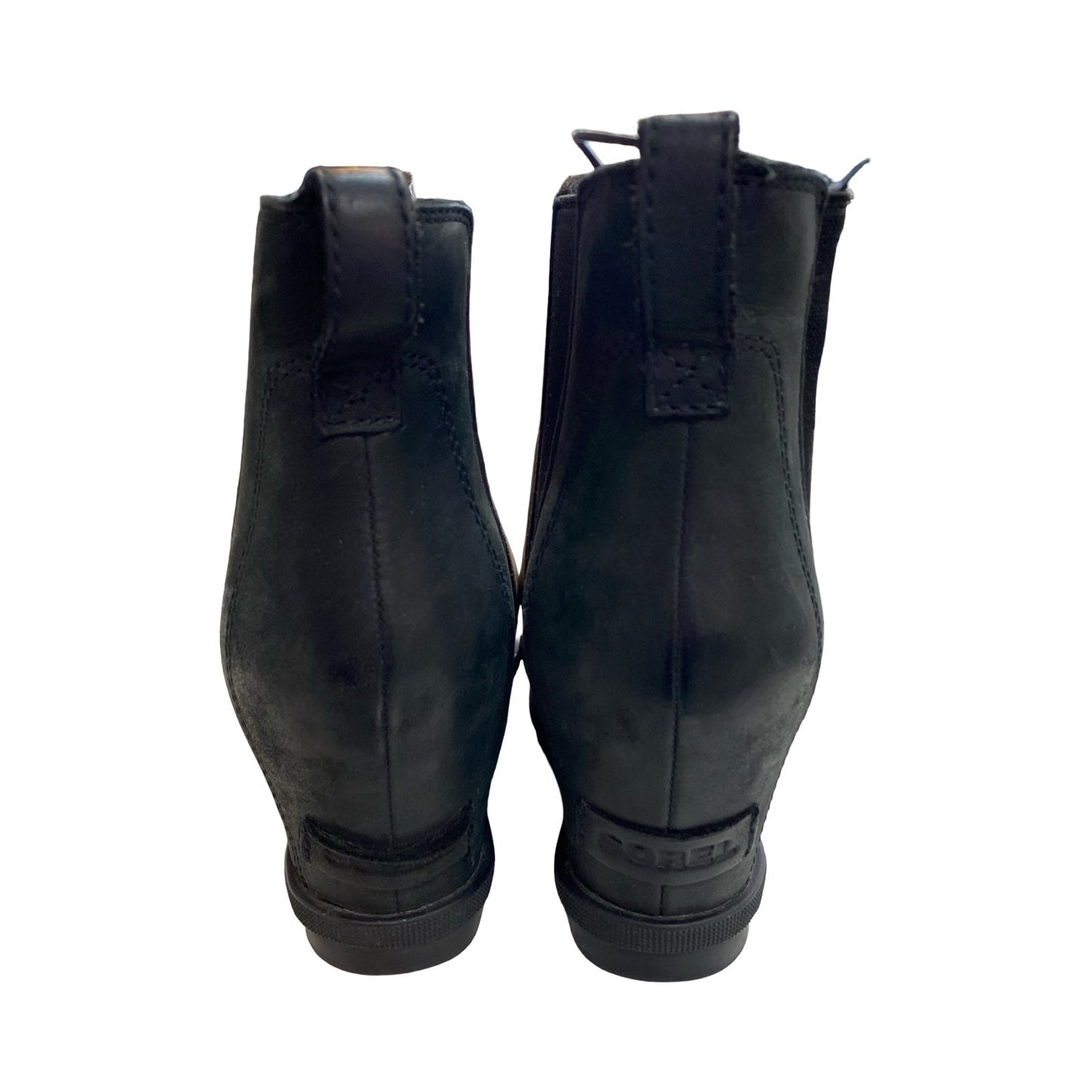 Boots Ankle Heels By Sorel In Black & Brown, Size:9
