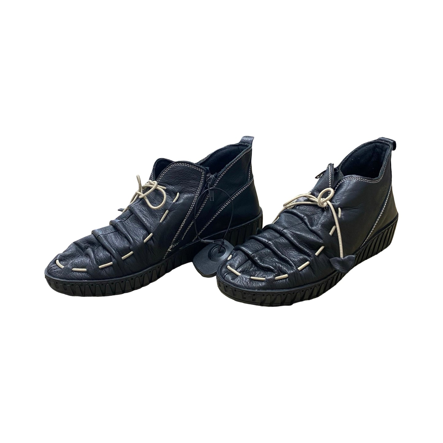 Boots Ankle Flats By Spring Step In Black, Size:8.5