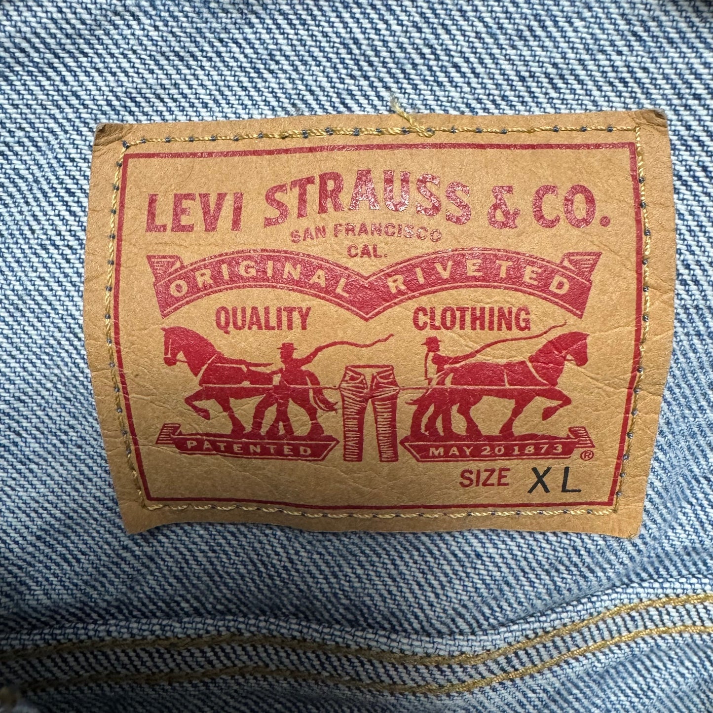 Jacket Denim By Levis In Blue Denim, Size: Xl