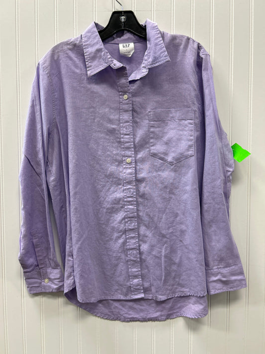 Blouse Ls By Gap In Purple, Size:L