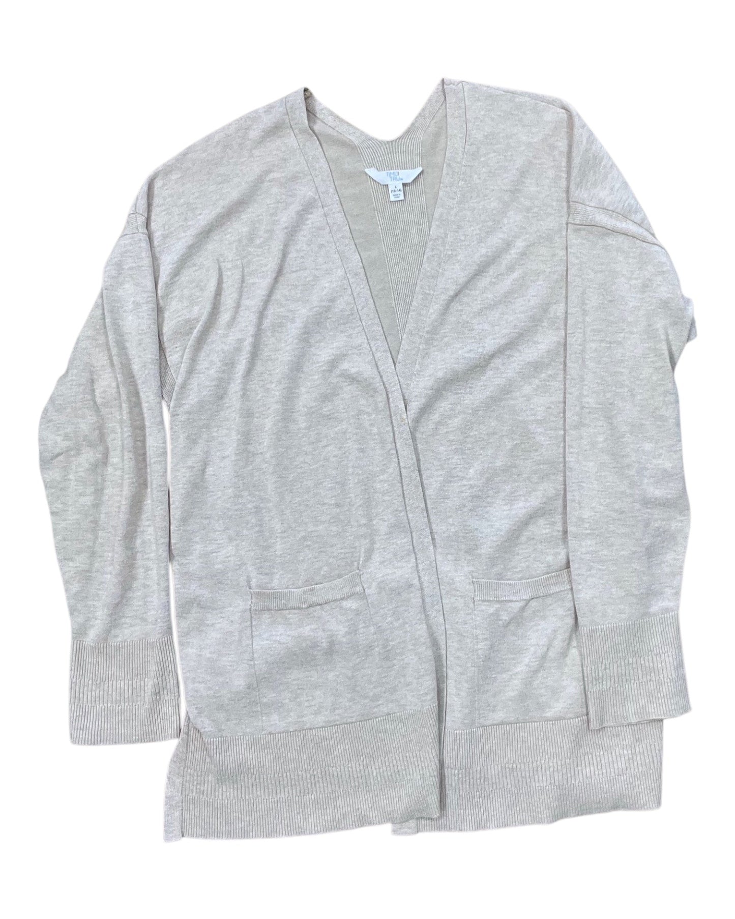 Cardigan By Time And Tru In Tan, Size:L