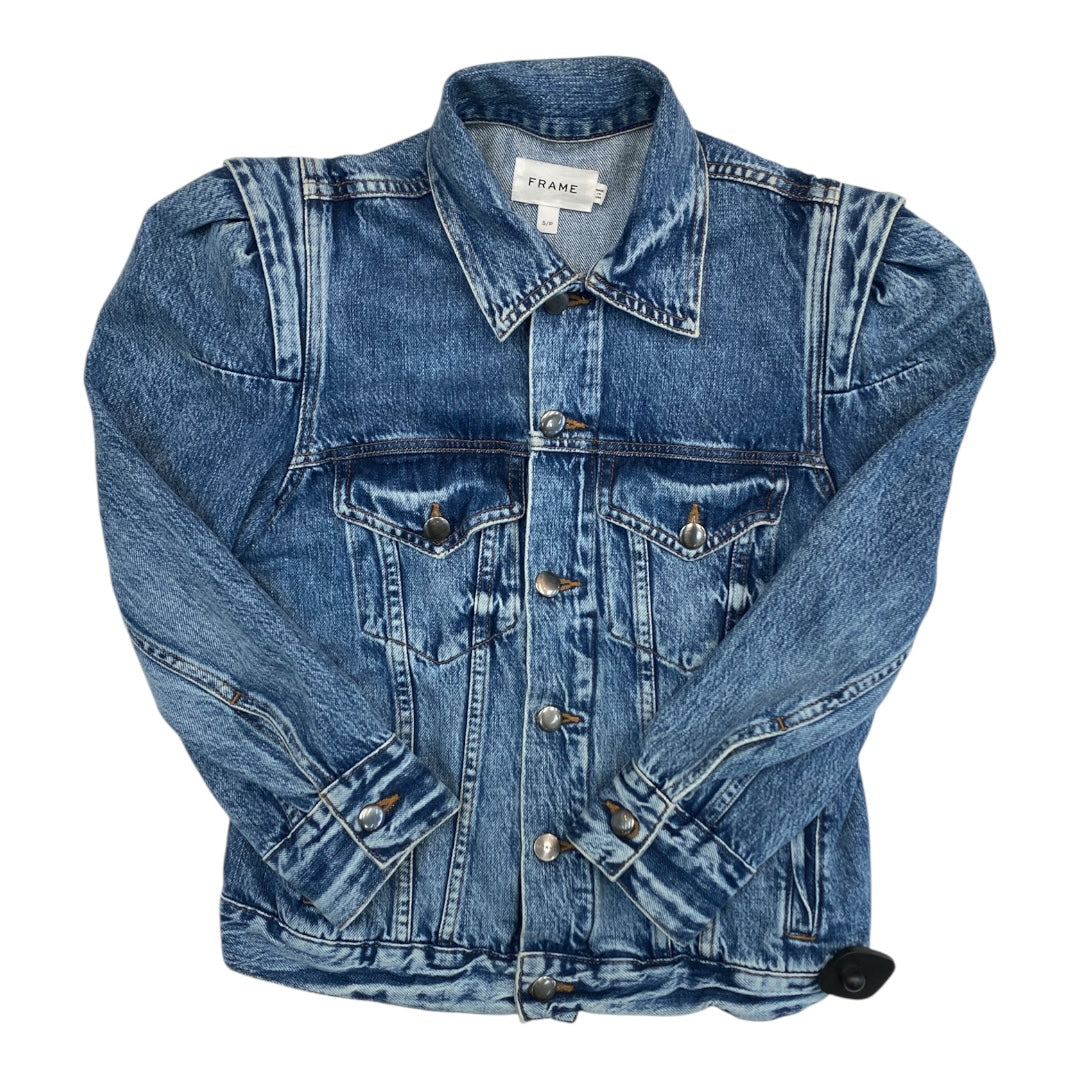 Jacket Denim By Frame In Blue Denim, Size:S