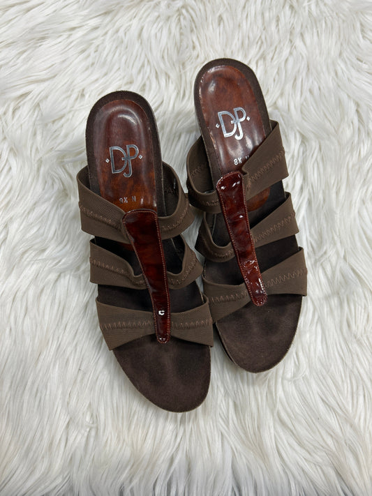 Sandals Heels Wedge By Donald Pliner In Brown, Size:8.5
