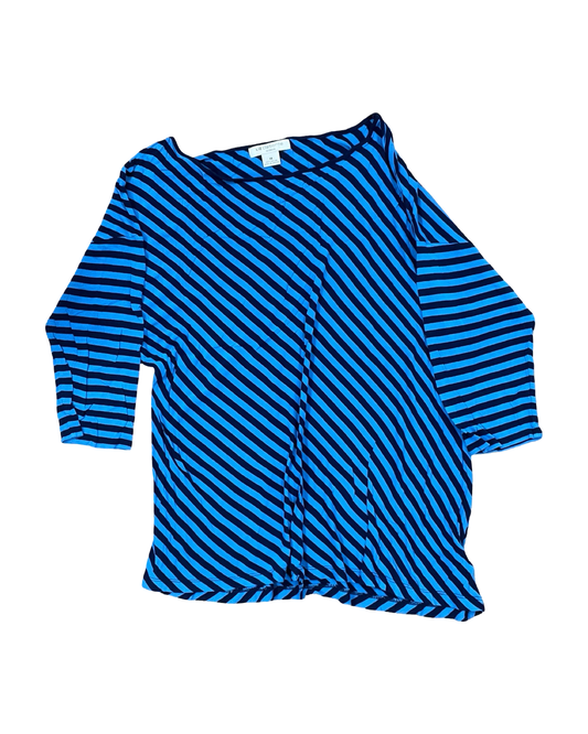 Top 3/4 Sleeve By Liz Claiborne In Blue, Size:1X