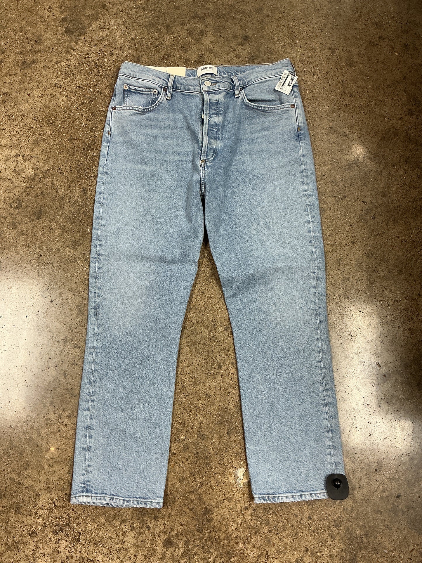 Jeans Straight By Agolde In Blue Denim, Size:12
