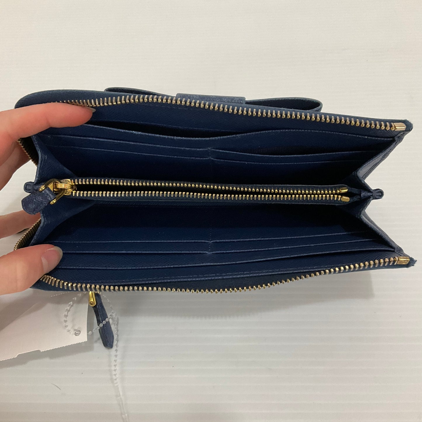 Wallet Luxury Designer By Prada In Navy, Size:Medium