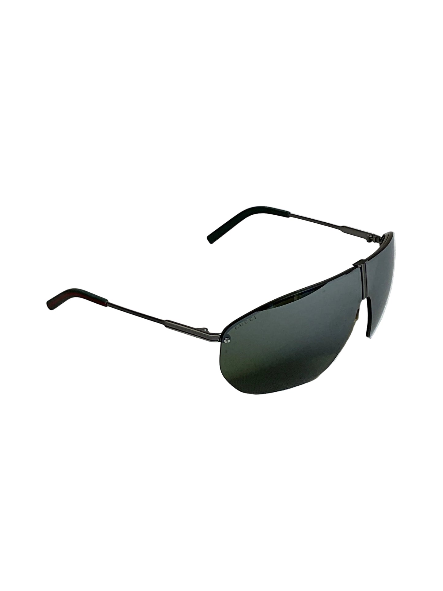 Sunglasses Luxury Designer By Gucci In Grey & Red, Size: