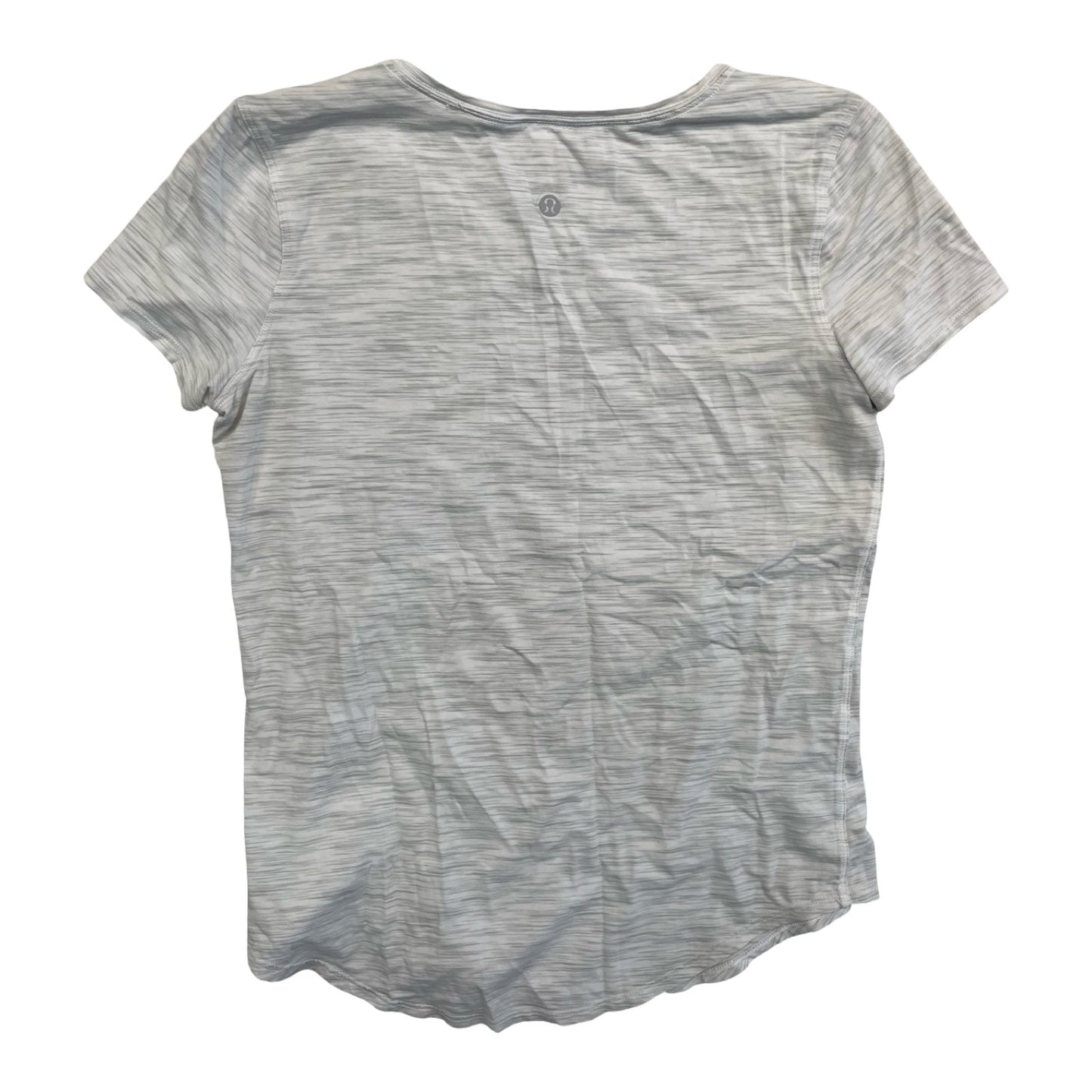 Athletic Top Ss By Lululemon In Grey, Size:S