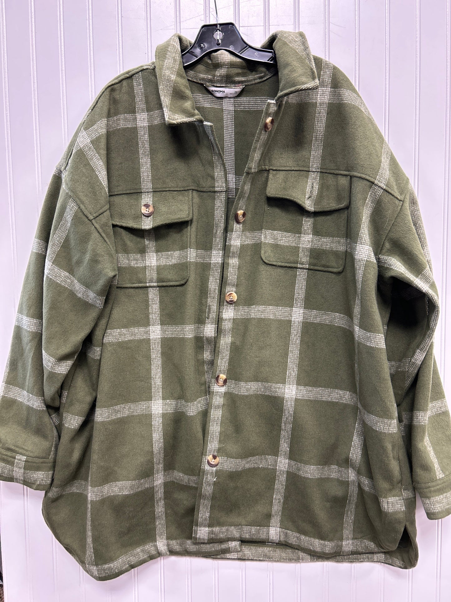 Jacket Fleece By Sonoma In Green, Size:2X