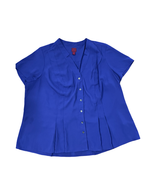 Blouse Ss By 212 Collection In Blue, Size:1X