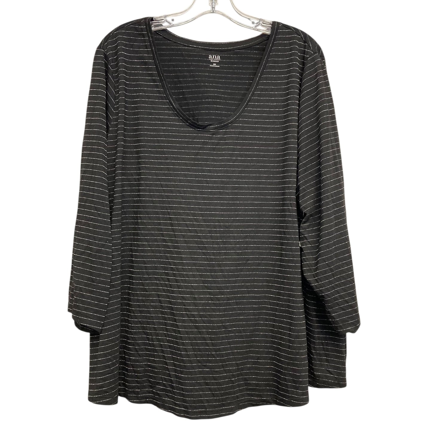 Top 3/4 Sleeve By Ana In Striped Pattern, Size:3X
