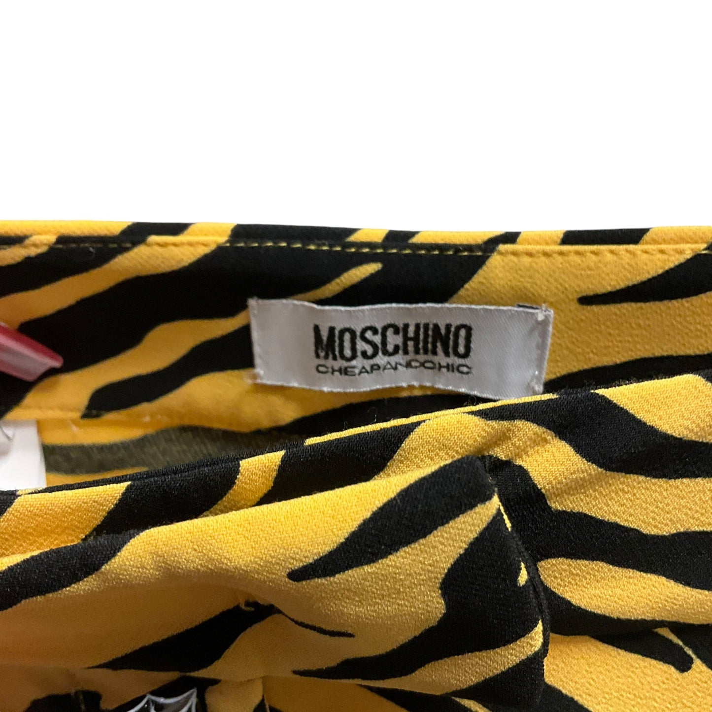 Pants Luxury Designer By Moschino In Black & Yellow, Size:8