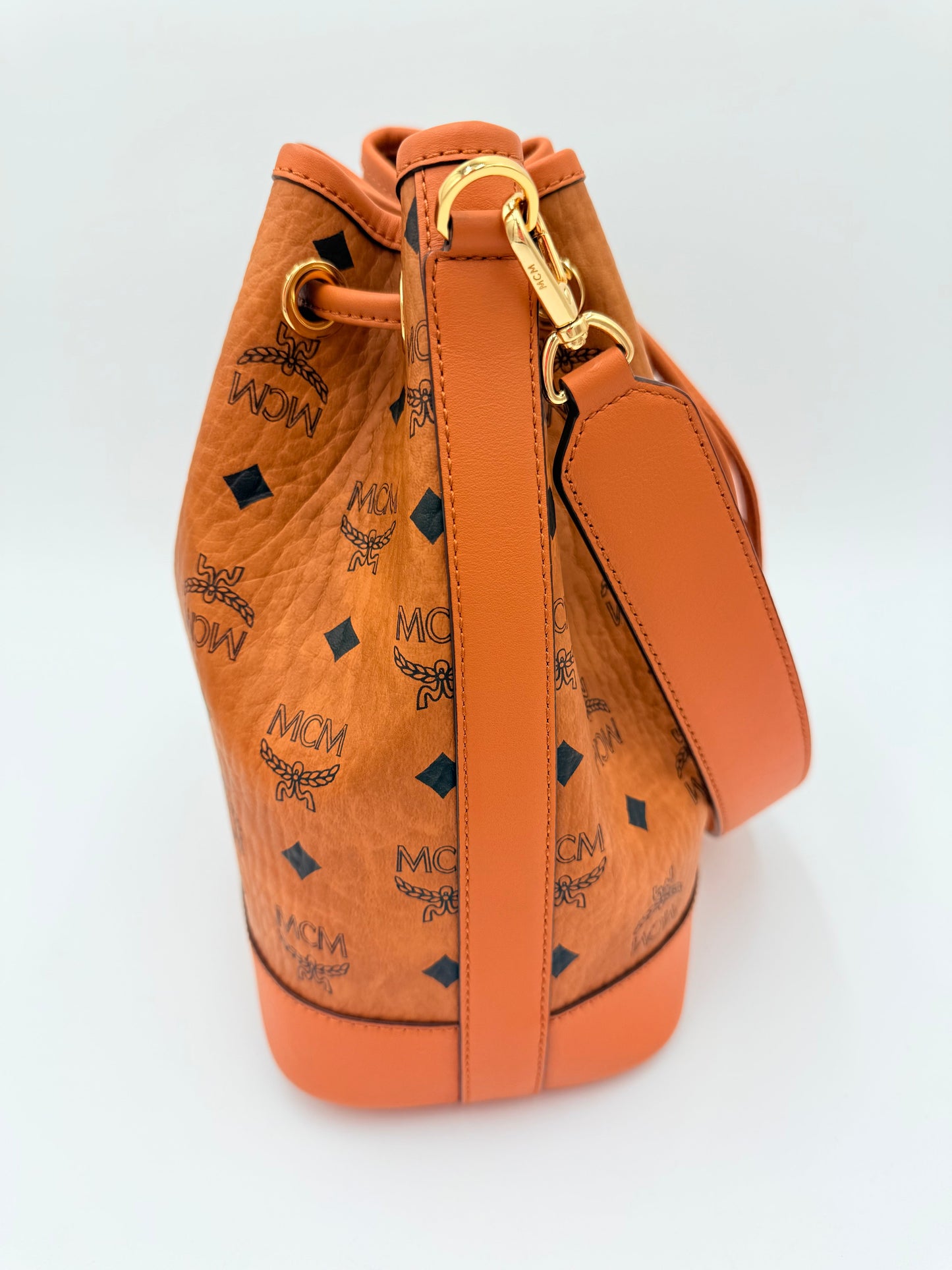 Handbag Luxury Designer By Mcm In Brown, Size:Medium