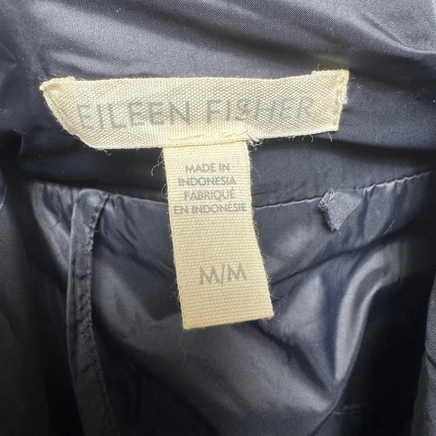 Jacket Puffer & Quilted By Eileen Fisher In Black, Size: M