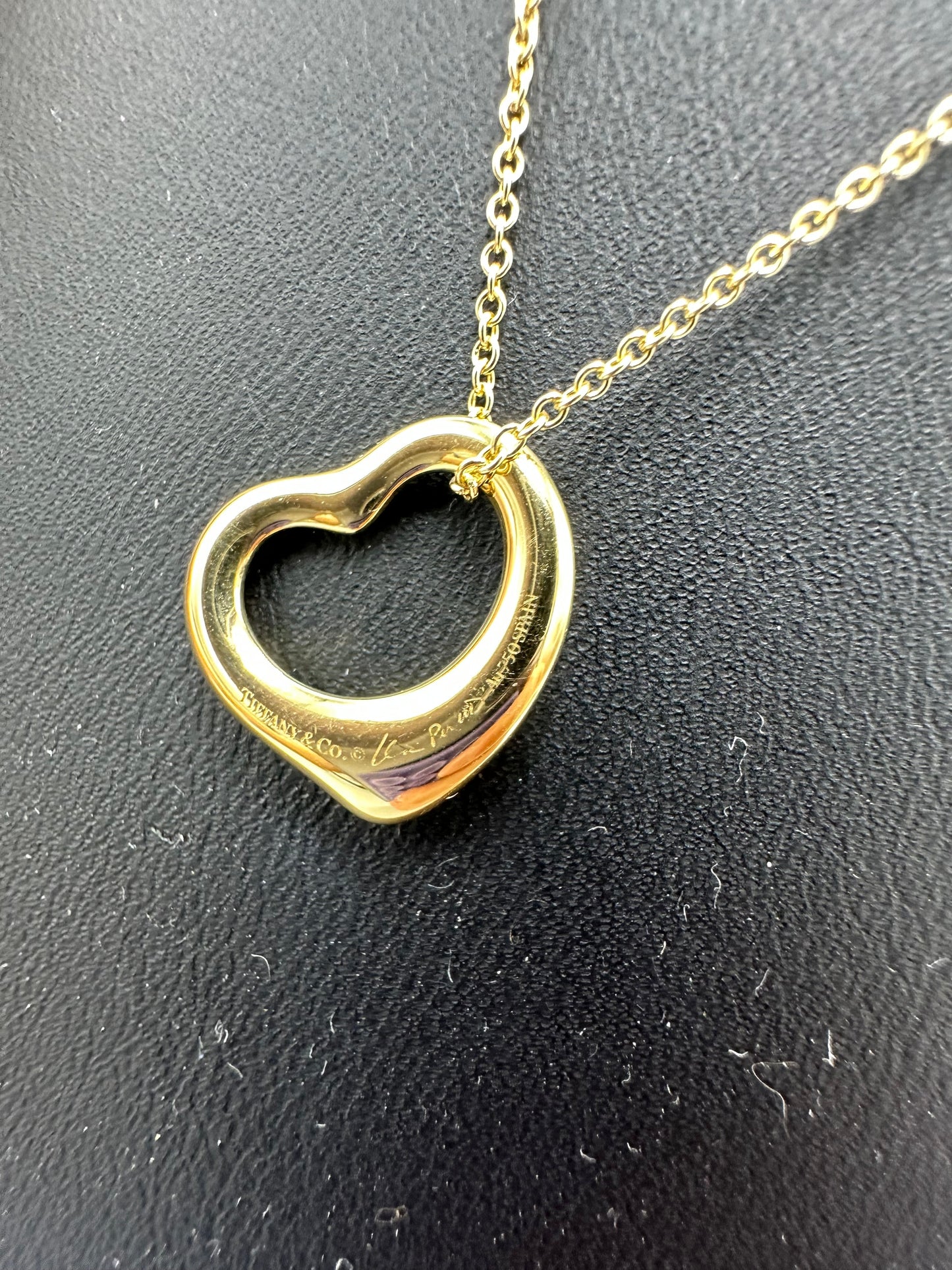 Tiffany & Company 18K Elsa Peretti Open Heart Designer Luxury Necklace