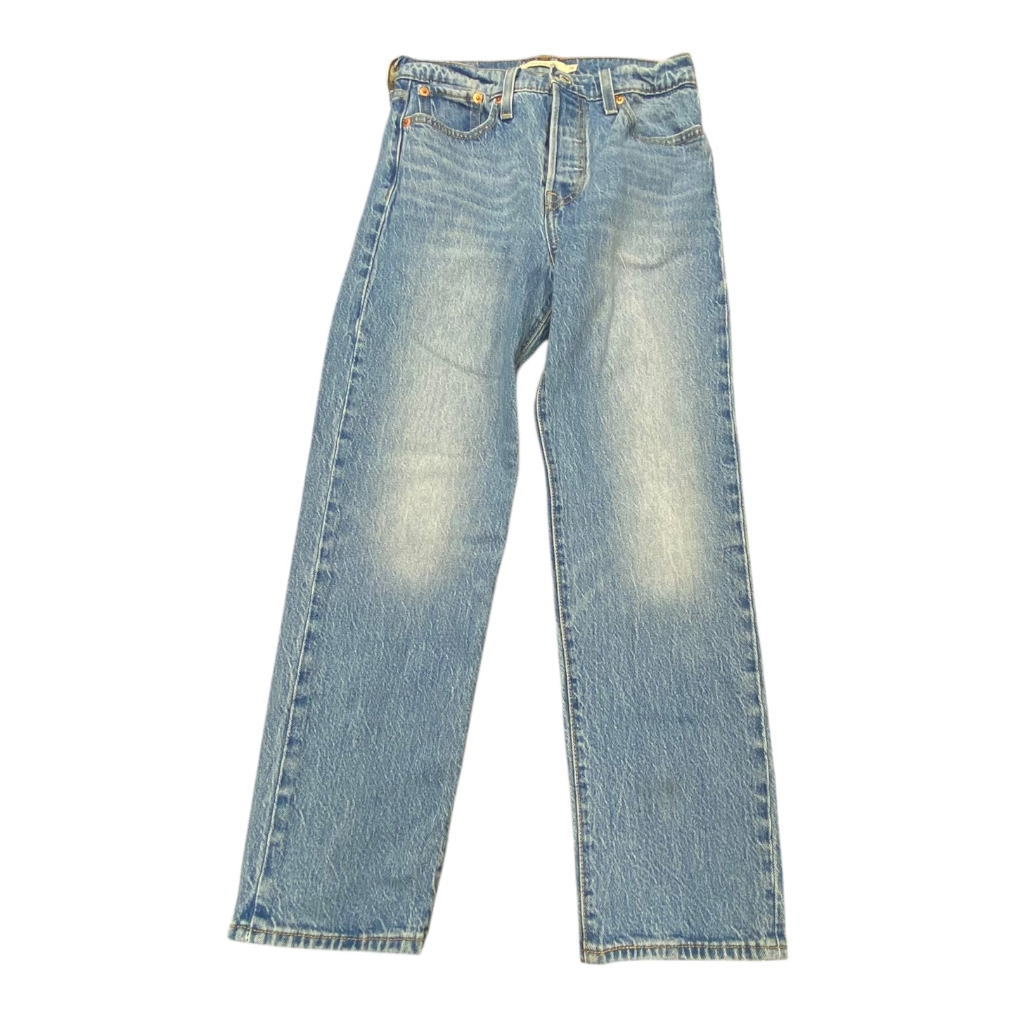 Jeans Straight By Levis In Blue Denim, Size:2