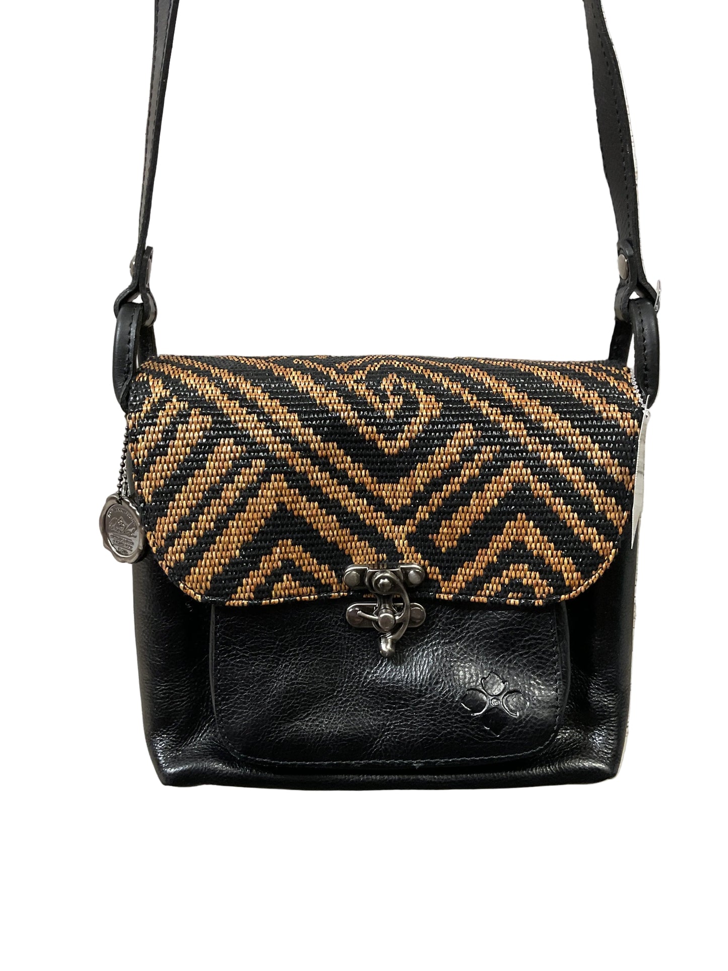 Crossbody Designer By Patricia Nash In Black & Tan, Size:Medium