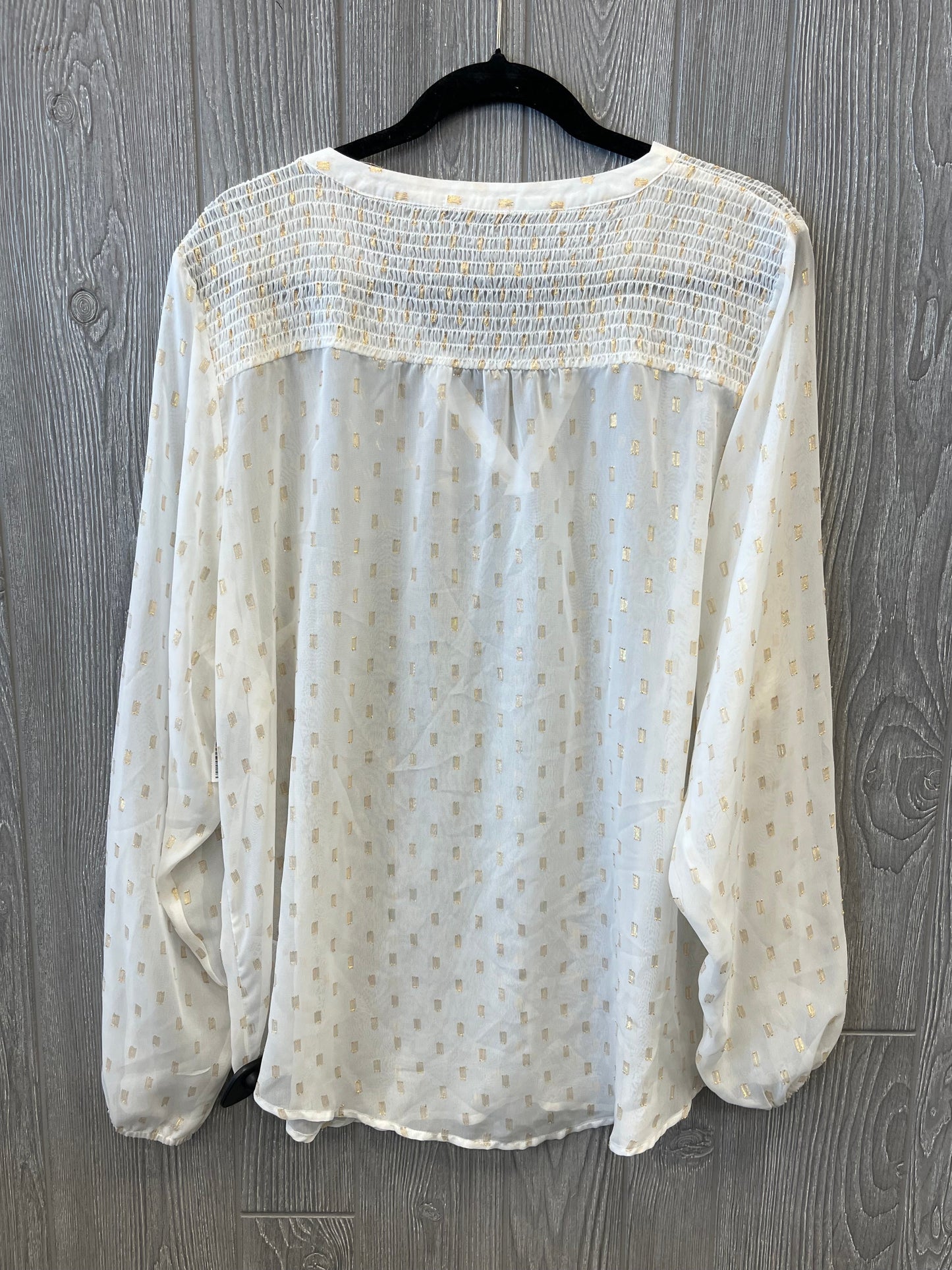 Blouse Long Sleeve By Maurices In White, Size: 2x