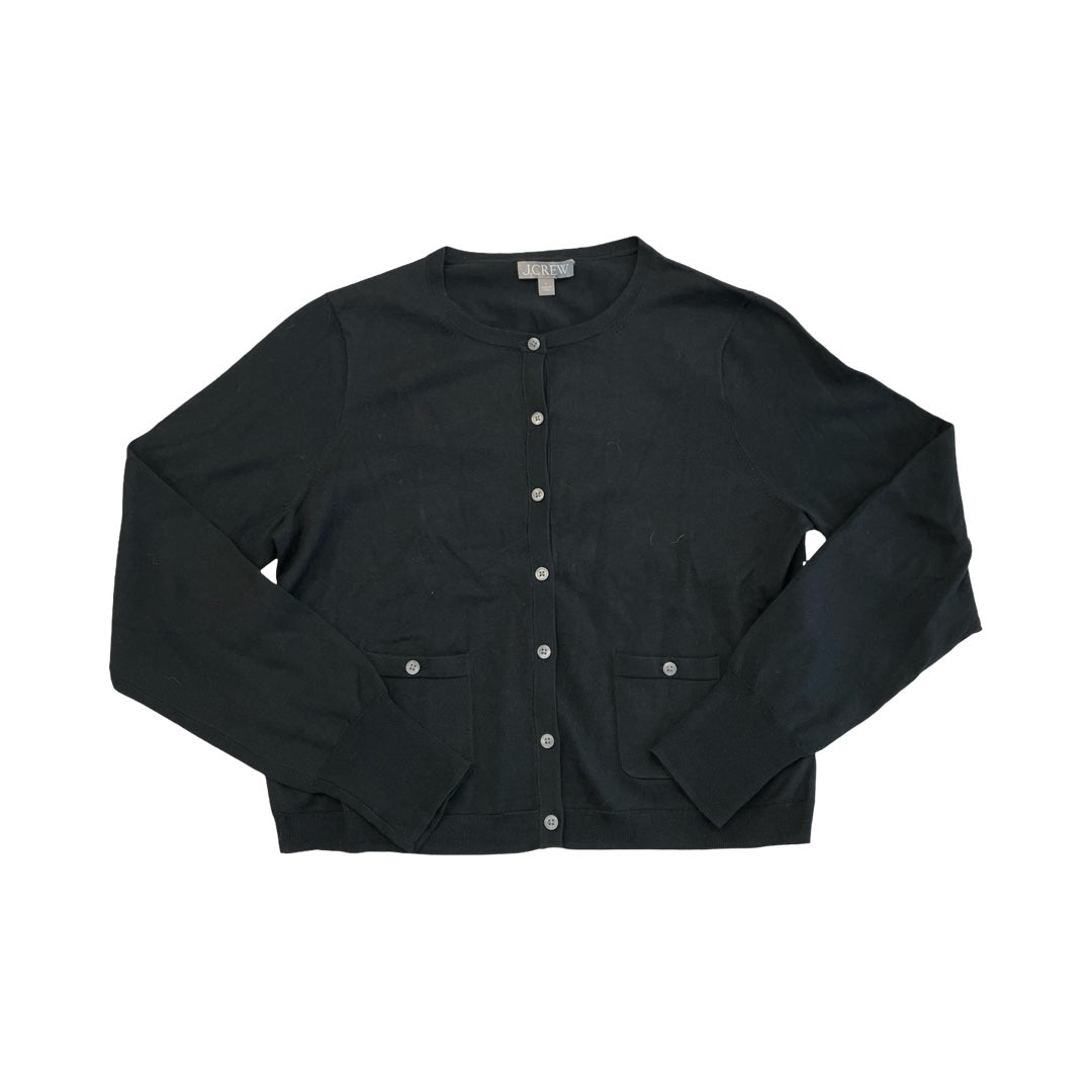 Sweater Cardigan By J. Crew In Black, Size:L