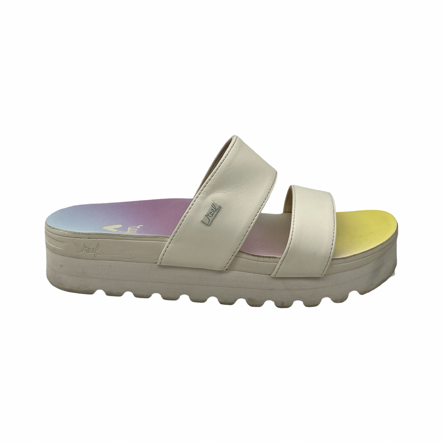 Sandals Heels Platform By Reef In Cream, Size:7