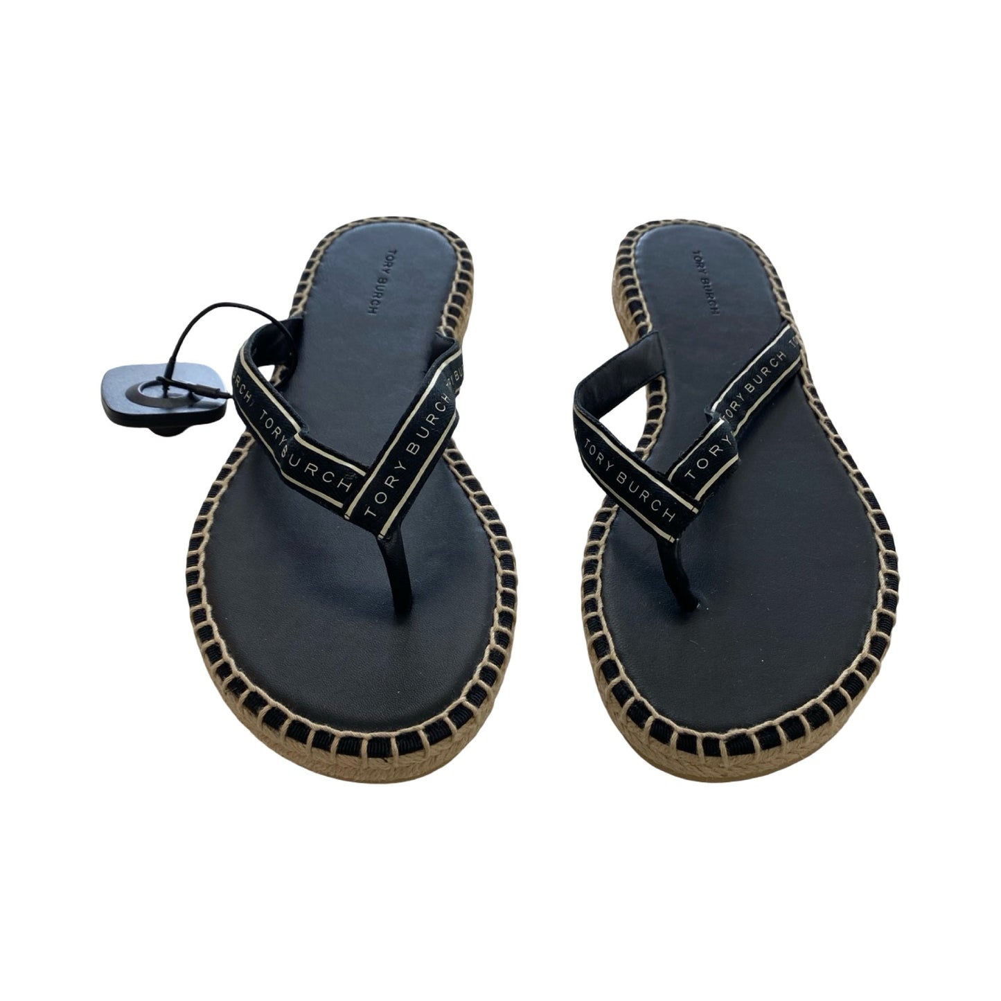 Sandals Designer By Tory Burch In Black & Cream, Size:7.5