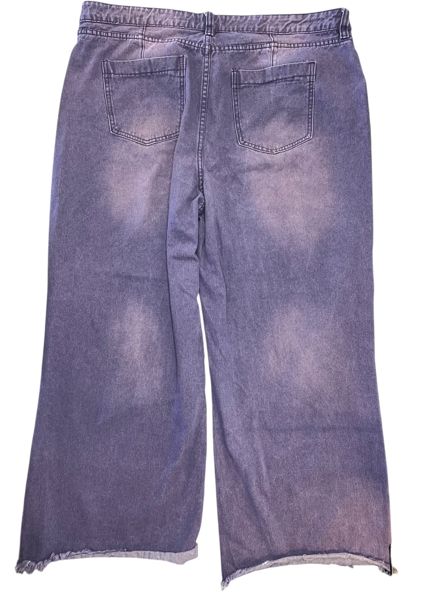 Jeans Wide Leg By Fashion Nova In Purple Denim, Size:22