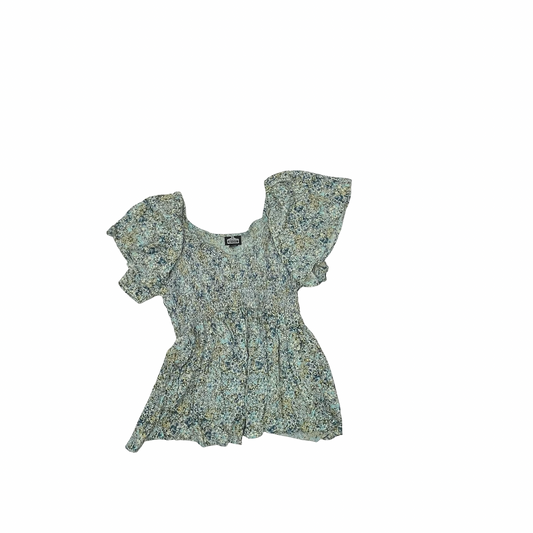 Blouse Ss By Angie In Floral Print, Size:1X