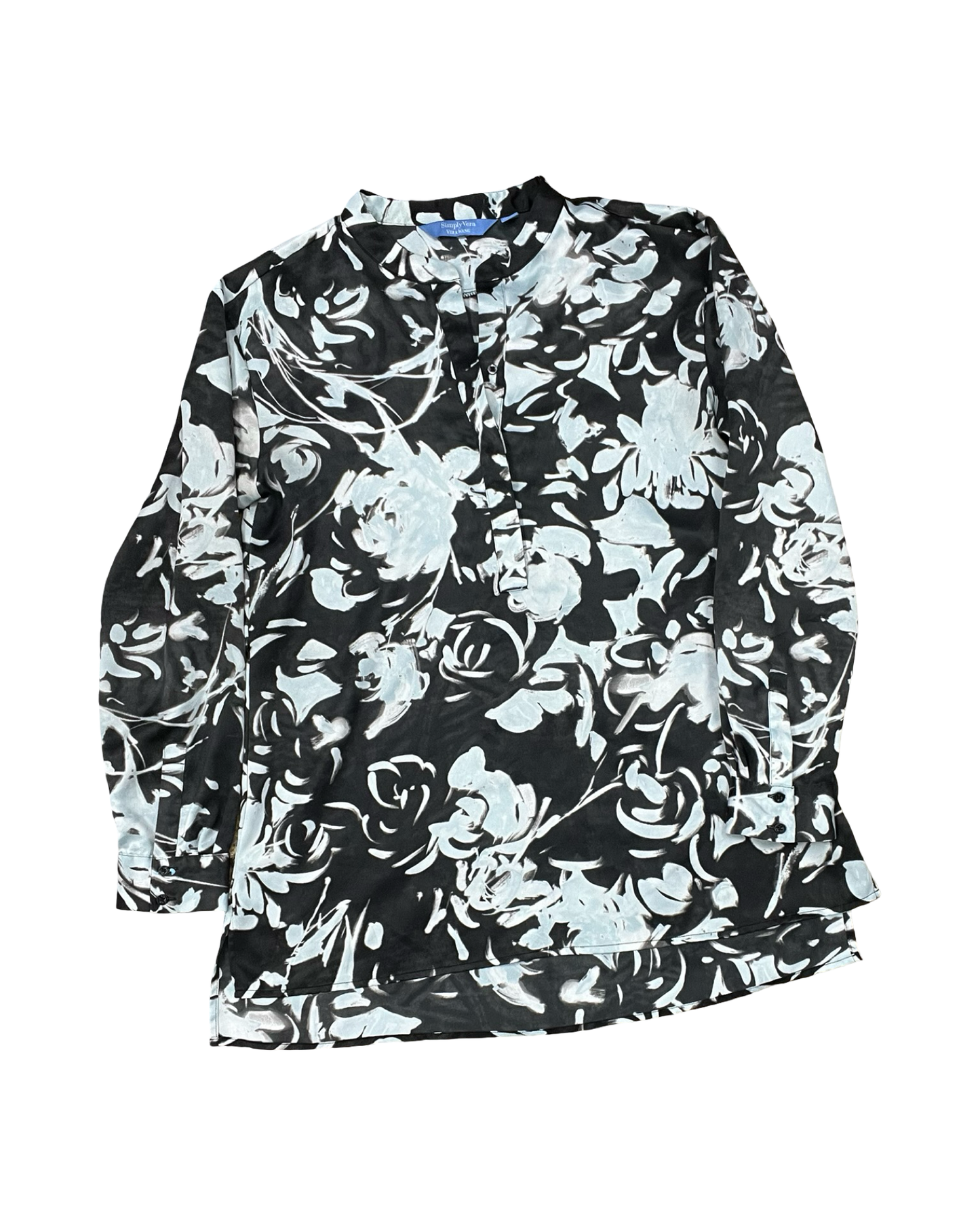 Top Ls By Simply Vera In Black & Blue, Size:S