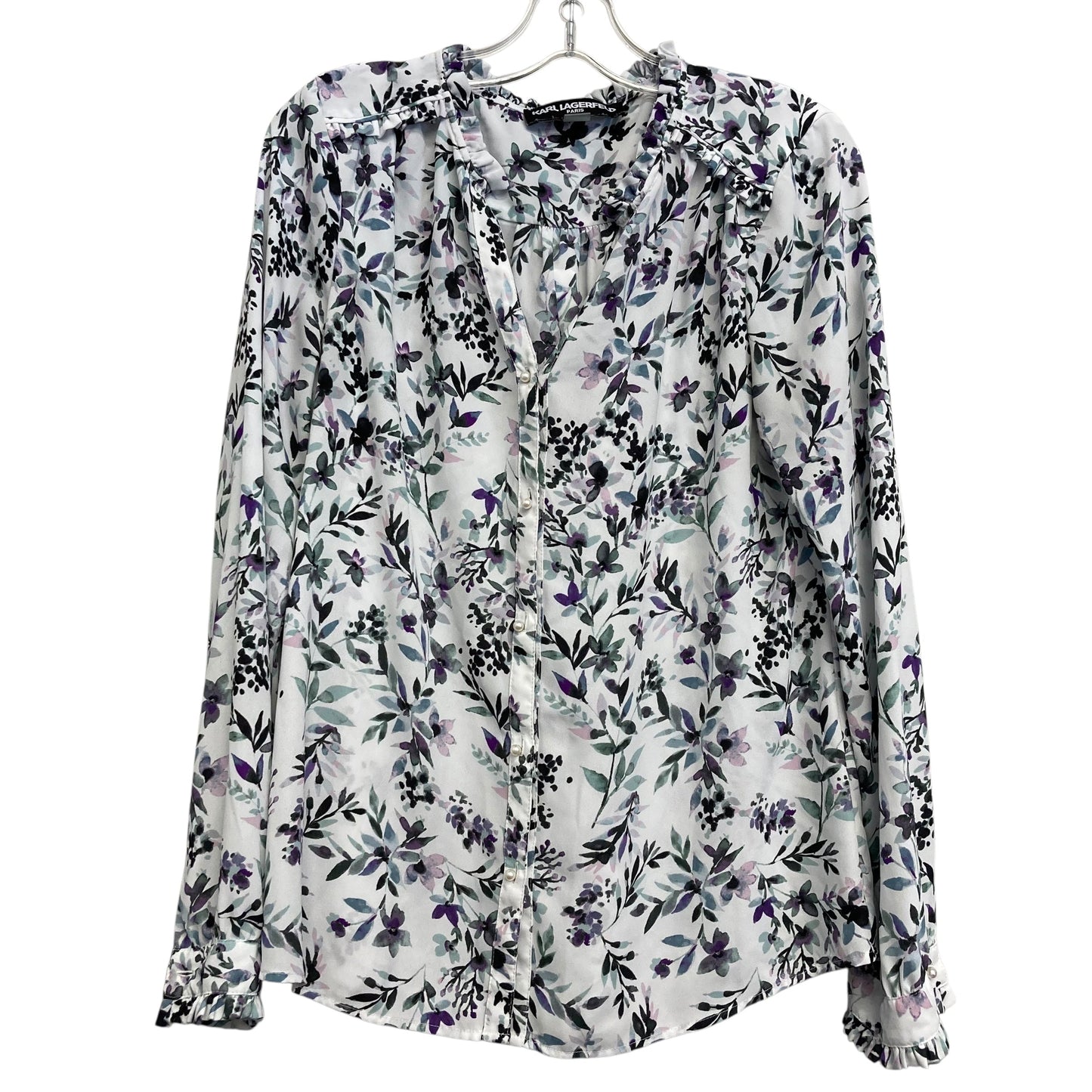 Top Ls Designer By Karl Lagerfeld In Floral Print, Size:M