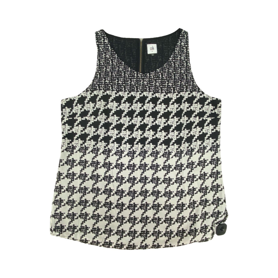 Top Sleeveless By Cabi In Black & White, Size:Xl