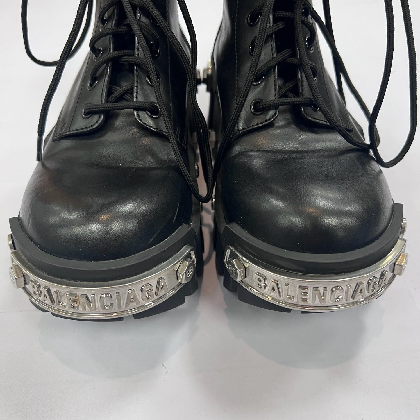 Boots Luxury Designer By Balenciaga In Black, Size: 7