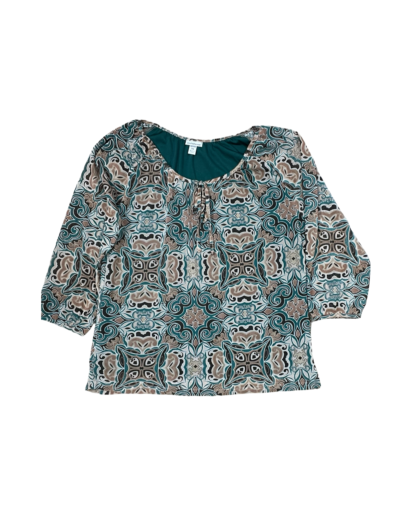 Top Ls By Croft And Barrow In Brown & Green, Size:Mp