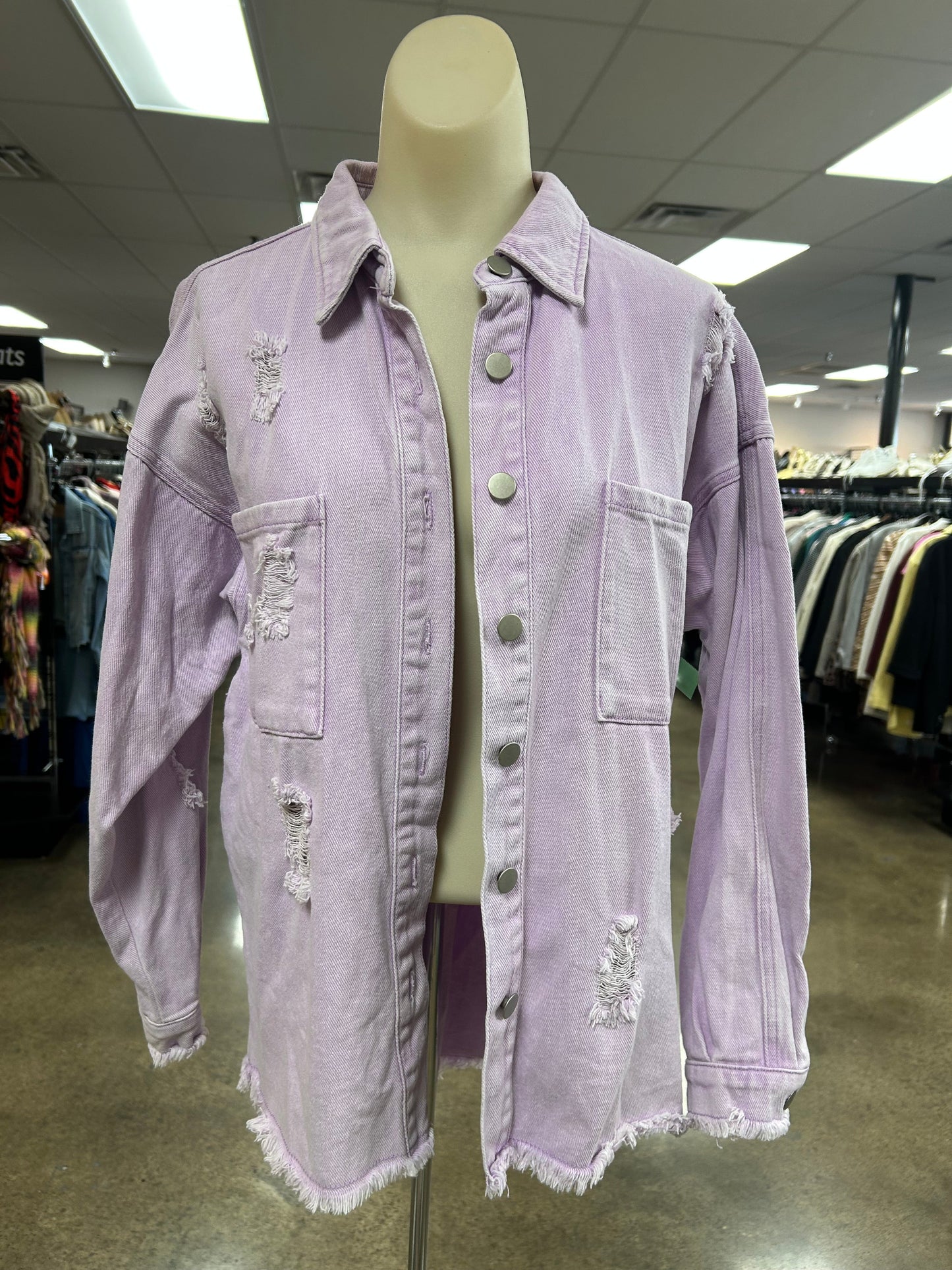 Jacket Denim By Pink Lily In Purple, Size:M