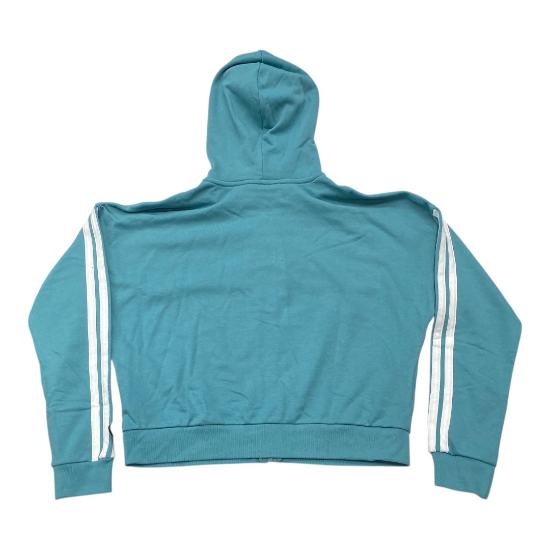 Athletic Sweatshirt Hoodie By Adidas In Teal, Size:L