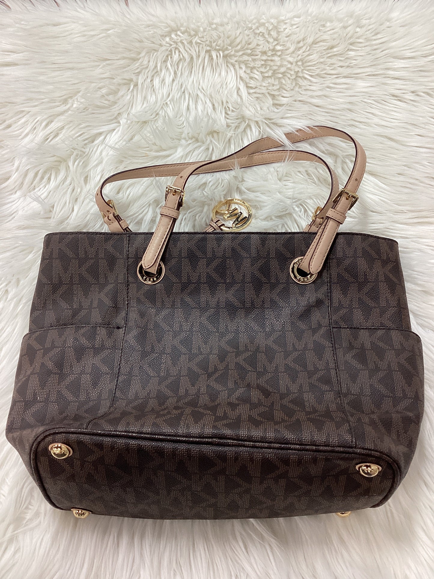 Handbag Designer By Michael Kors In Brown, Size:Large