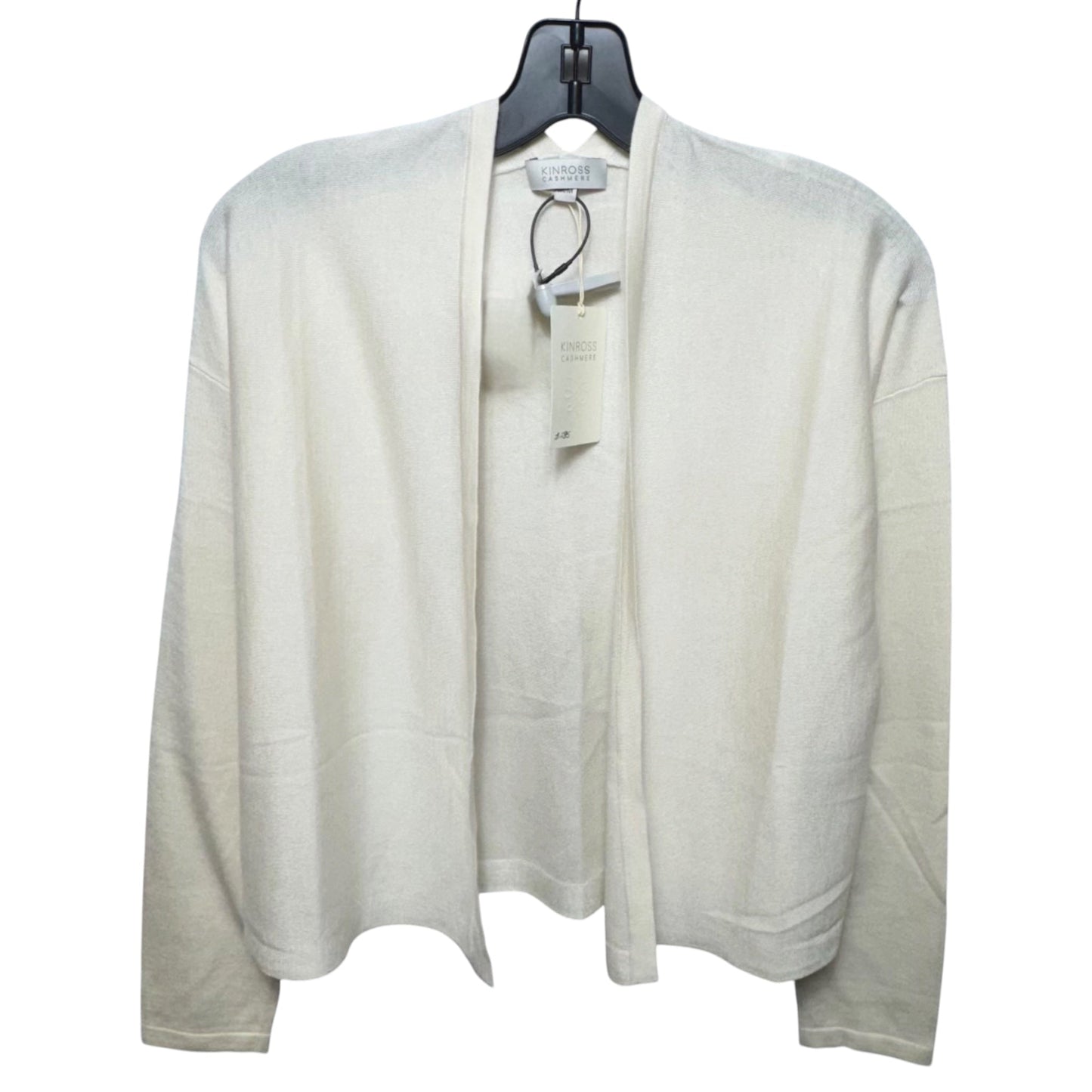 Silk-Cashmere Sweater Cardigan By Kinross In Ivory, Size: M