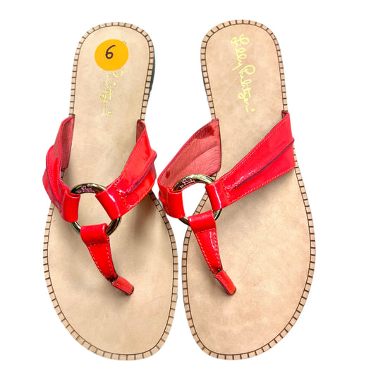 Sandals Designer By Lilly Pulitzer In Orange, Size: 6