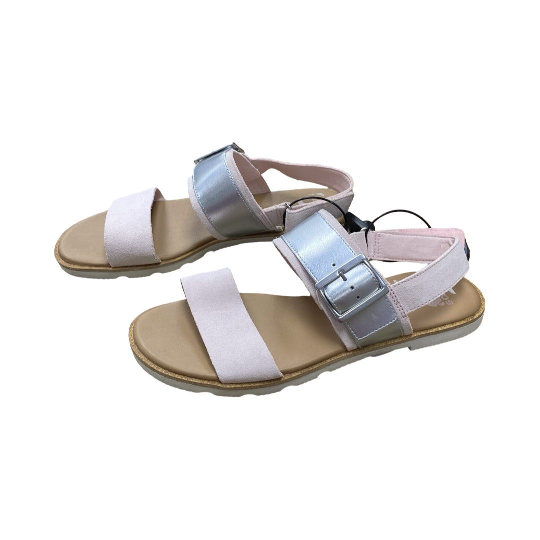 Sandals Designer By Sorel In Pink & Silver, Size:9