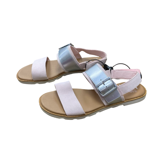 Sandals Designer By Sorel In Pink & Silver, Size:9