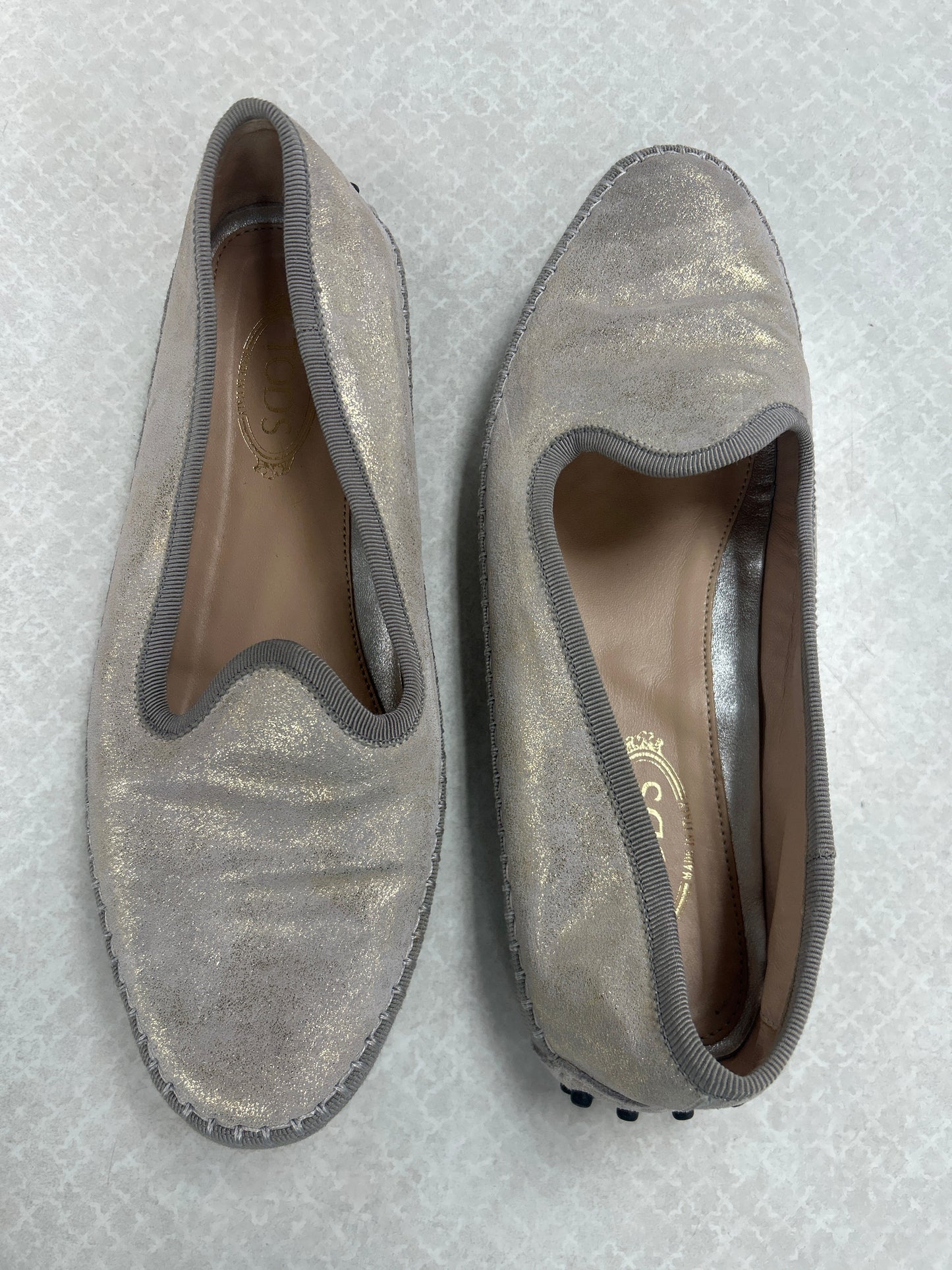 Shoes Luxury Designer By Tods In Gold, Size:7